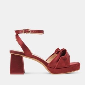 💜🔹️Dolce Vita🔹️ Burgundy Wine  Cheer  Satin Heeled Sandals